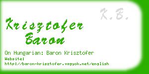 krisztofer baron business card